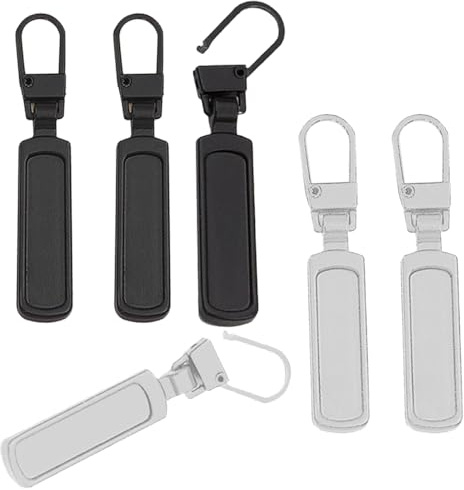 Visxcnu Tiretti per Cerniere,cursori per cerniere lampo,6Pcs Cursore Cerniera Universale, Tirante per Cerniera Lampo in Metallo, Tirante per Cerniera Lampo Rimovibile, per Borsa, Vestiti, Jeans