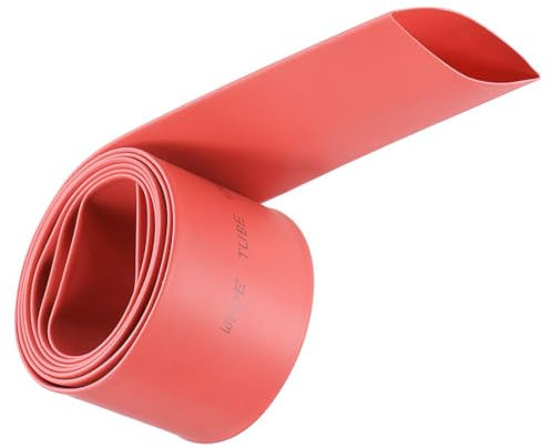 Unifizz Heat Shrink Tubing 25mm Dia 41mm Flat Width 2:1 Ratio Shrinkable Tube Cable Sleeve 1m - Red