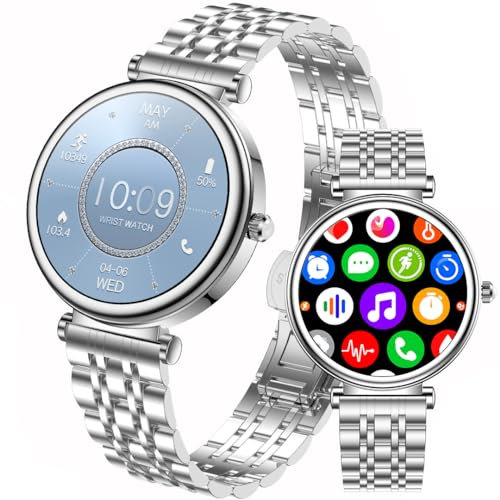 TAYSHILEY Smart Watch da donna con schermo a colori da 1,25 pollici, smartwatch da donna, impermeabile IP67, fitness tracker con cardiofrequenzimetro e monitoraggio del sonno, contapassi