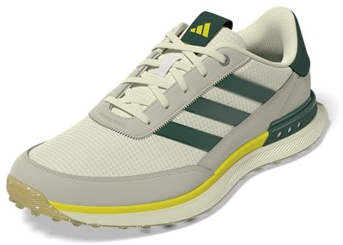 adidas Homme Men's S2g Spikeless Leather 24 Golf Shoes Zapato, Blanco Roto Collegiate Green Wonder Aluminio, 40 EU