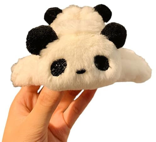 amangul Niedliche 3D-Tier-Haarspangen, weiche Haarklammer für Mädchen und Frauen, perfekt für Partys und Verabredungen (Panda-Weiß)