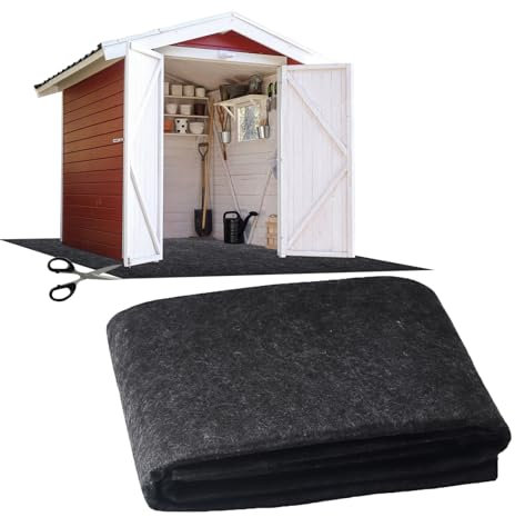 Yowmina 6 x 4 FT Outdoor Storage Shed Floor Mat Waterproof Shed Flooring Mat, Dustproof Carport Furniture Pad with Non Slip Backing - Storage Shed Not Included, Black