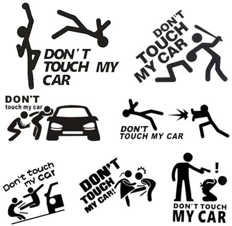 Aufkleber „Don't Touch My Car“, Aufkleber „Don't Touch My Car“, Kreative Autoaufkleber, Lustige Stoßstangenaufkleber für Autos, wasserfester Aufkleber für Autostoßstange, Warnaufkleber „Don't Touch My