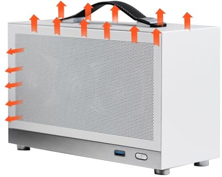 ITX Computer Case - ITX Small Case Aluminum Suitcase | ITX PC Case | USB Open Studio Chassis Rack | Thickened Portable Desktop Computer Empty Chassis PC Case