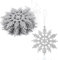 DERAYEE 12 Stück Schneeflocken Weihnachten Deko,Glitter Hängende Ornamente,Weihnachtsbaumschmuck zum Aufhängen (Silber)