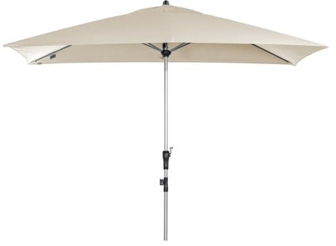 Doppler Mittelstockschirm Profi 300x200 cm, höhenverstellbar und neigbar, rechteckig, UV-beständig, mit Auto-Tilt-Funktion, Polyester Bezug, Off-White