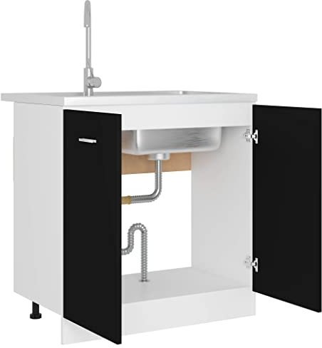 Yunir Mueble de Cocina con Base de Fregadero, 80x46x81cm Mueble de Cocina sin Montar, para la Cocina
