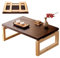 Klappbarer niedriger Tisch für Bodensitz, Holzklapptisch für kleine Wohnungen, Massivholzproduktion, ideal für Hausaufgaben, Braun, 90 x 50 x 30 cm