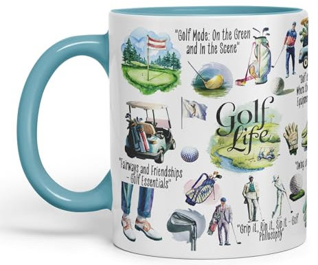 Vixar Golf Life Golfer Sport Joke sarkasm Sarcastic Ceramic Coloured Mug Cup for Tea Coffee Hot Brew 330ml 11Oz Gift (Turquoise)