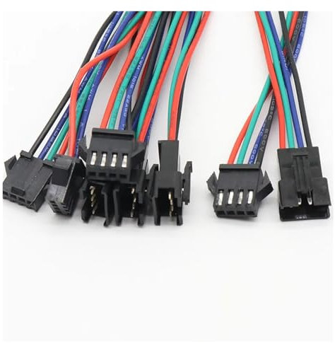 BIANMTSW 10 Pairs 4pin JST Connector Male Female Cable for SMD 5050/3528 RGB Color LED Strip Wire WS2801 LPD8806 RGB LED Strip