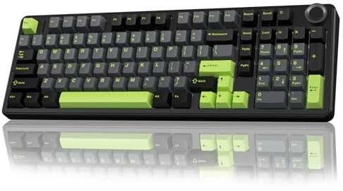 AULA F99 Pro Mechanische Gaming Tastatur,3-Modus Wireless Mechanische Tastatur mit Knopf,Fünfschichtige Polsterung Struktur,RGB-Hintergrundlicht,QWERTY,Hot-swap Custom Keyboard