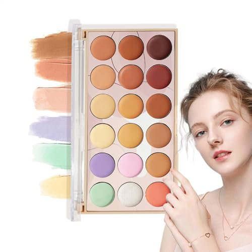Color Concealer Palette, 18-Color Full Coverage Waterproof Makeup, Vanity 20g, Functional Compact Versatile Portable Ideal for Skin Tone Correction and Use