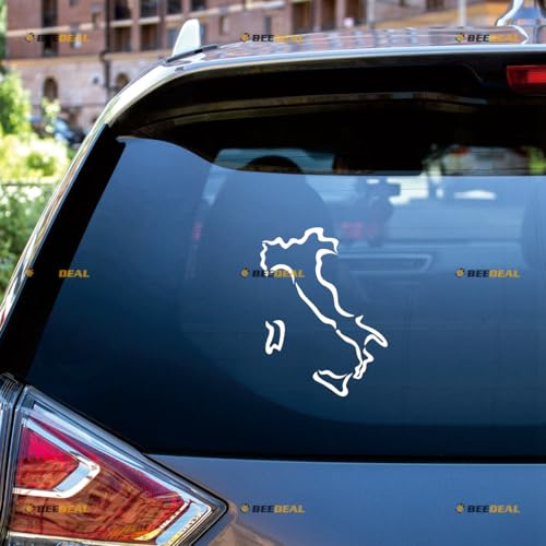 Italien Karte Umriss Silhouette Aufkleber Decal Vinyl Italia Italienisch - 2 Pack Weiß 10,2cm - für Auto Boot Laptop Becher Ohne Hintergrund Konturschnitt 0219a5