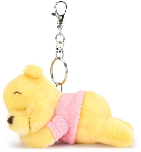 Disney Store Official Peluche Porte-clés Winnie l'ourson endormi, 15 cm/6, Ours avec Porte-clés Amovible, Convient aux Enfants à partir de 1 an
