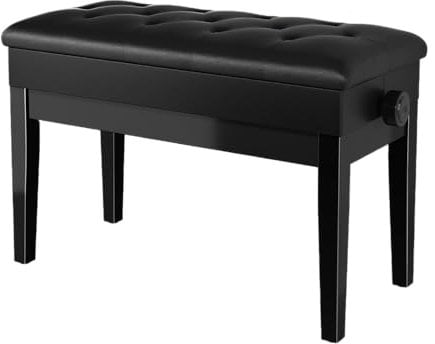 Clevich Klavierhocker Höhenverstellbar 48-58CM, Pianobank mit Stauraum, 73x35x48-58CM,Klavierbank mit PU Lederkissen, Klavierstuhl Heavy Duty, Tastatur Piano Bench bis 200KG Belastbar, Schwarz