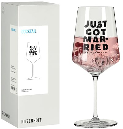 RITZENHOFF 8171003 Cocktail-Glas 500 ml, Serie Sprüche, Just got married a few years ago - Paargeschenk Made in Germany