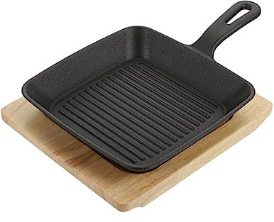 OUNONA 1 Set padella per cucinare friggere piatto frizzante piazza padella antiaderente cucinando padella per crepes padella a induzione pentole giapponesi ghisa Black