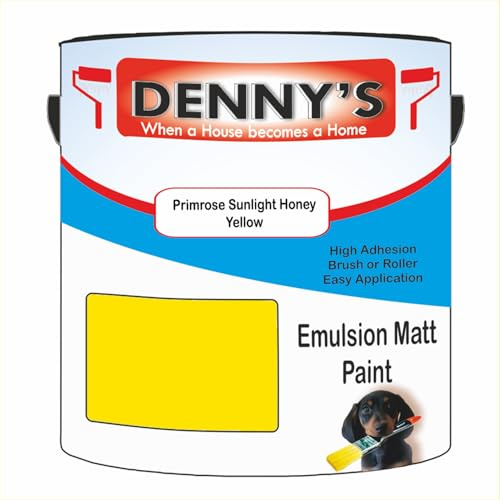 Premium Interior Wall & Ceiling Emulsion Paint – Primrose Sunlight Honey Yellow – Rich Matt Finish, Durable & Washable, Low Odour, Ideal for Living Rooms, Bedrooms & Hallways (250ML Tin)