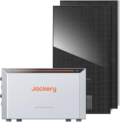 Jackery HP 2000 Ultra Balkonkraftwerk mit Speicher (2200W | 2kWh), Erweiterbar bis 8kWh, 2 * 500W bifazialen Solarmodulen, Plug & Play, 0% VAT