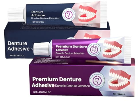Colle Dentaire Extra Forte Pour Dentier Colle Couronne Dentaire 40G 2 Pcs