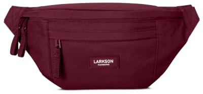 LARKSON Bauchtasche Damen & Herren Rot - Ole | Hüfttasche für Sport Outdoor Stadt, Gürteltasche Stylisch für Festival, Crossbody Bag mit Gurt, Wasserabweisend