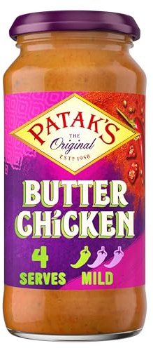 Patak's Butter Chicken Curry Sauce 450g | Mild Spice | Serves 4 | Authentic Indian Simmer/Cooking Sauce
