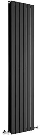 Milano Alpha Black Vertical Double Flat Panel Radiator - 1600mm x 420mm