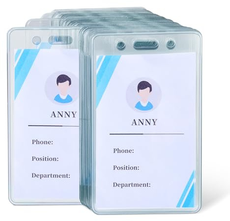 Amazon Basics Vertical Clear Plastic ID Badge Holders, 2.55 x 4.41, Pack of 50