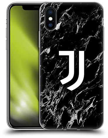 Head Case Designs Offizielle Juventus Football Club Schwarz Marmor Soft Gel Handyhülle Hülle kompatibel mit Apple iPhone X/iPhone XS