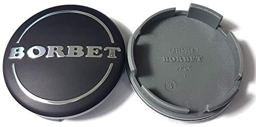 1x Original Borbet Felgendeckel | Nabendeckel Nabenkappe Matt Schwarz Silber Center Cap 55mm NEU!
