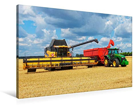 Premium Textil-Leinwand 90 x 60 cm Quer-Format Giganten in der Landwirtschaft - Mähdrescher | Wandbild, HD-Bild auf Keilrahmen, Fertigbild auf hochwertigem Vlies, Leinwanddruck von Peter Roder