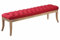CLP Sitzbank Ramses mit hochwertiger Polsterung und Stoffbezug I Bank mit antik-Hellen Holzbeinen I Holzbank mit Einer Sitzhöhe von: 46 cm, Farbe:rot, Größe:150 cm