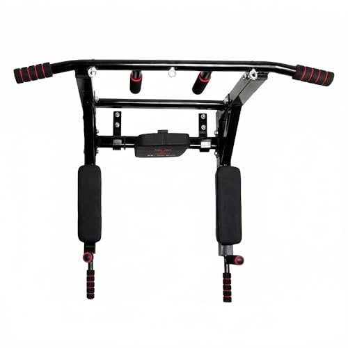 MAXSTRENGTH Multifunctional Wall Mounted Pull Up Bar/Chin Up bar, Dip Station for Indoor Home Gym Workout, Training Equipment Fitness Dip Stand Exercise Support (Black)