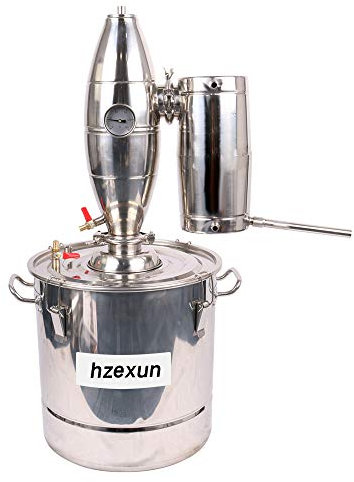 hzexun Moonshine Still Home Distiller Stainless Steel Water Alcohol Kit Wine Making Boiler, 20-70L, Sliver (70Litre)