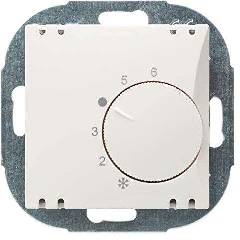 EHMANN Raumthermostat Wechsler mit Nachtabsenkung, mit Merkziffernskala (1-6), 55 x 55, RAL9016