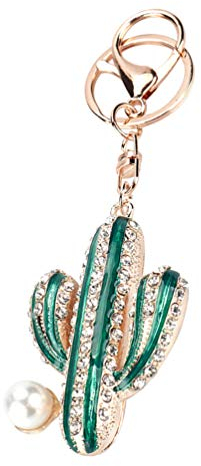 PRETYZOOM Kaktus Schlüsselanhänger Strass Schlüsselanhänger Legierung Schlüsselhalter Elegante Schlüsselbund Auto Hängen Dekoration Geschenk für Mädchen Frauen
