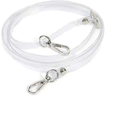 Crossbody Taschenkette Geldbörsen Kette Riemen Ersatzkette Dünner Weicher PU Leder für kleine Tasche,börse,Clutch,Handyhülle (Transparent - Silber)