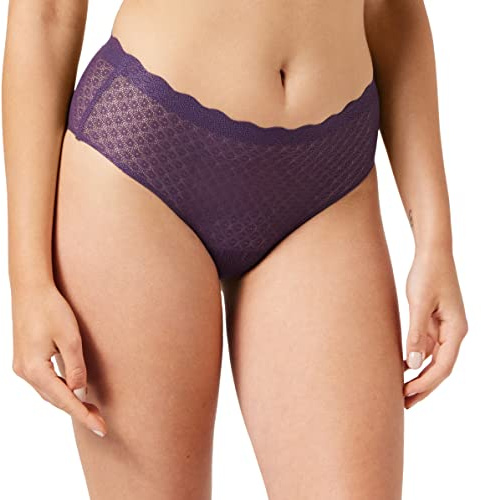 sloggi Women's Zero Feel Lace High Waist Brief Underwear, Blackcurrent Juice, 000S