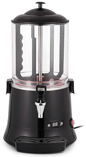 VEVOR Machine à Chocolat Chaud 10L Distributeur Chocolat Chaud Professionnel 400W Chocolatière Pro 30-90℃ Distributeur LED avec Plateau Égouttoir pour Boisson Chaude Café Lait Soja Maison Restaurant
