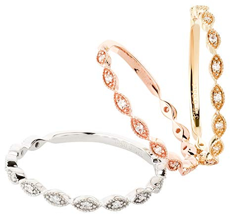 Ardeo Aurum Damenring aus 375 Gold Weißgold mit 0,05 ct Diamanten Brillant Vorsteckring Stapelring Verlobungsring Gr. 54