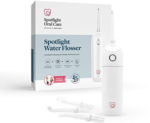 Spotlight Oral Care Water Flosser | Gently Removes Plaque & Bacteria from Between Teeth | 3 Operating Modes | Includes 4 Specialized Tips