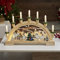 GloBrite Wooden Christmas Candle Bridge Arch with Santa Village Scene - 10 Warm White LED Xmas Candles, Battery Operated - Decoration for Table Centrepiece, Mantel & Indoor Christmas Decorations