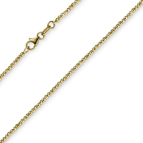 1,8mm Kette Collier Kugelkette diamantiert aus 750 Gold Gelbgold 45cm