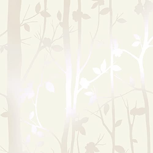 Laura Ashley Cottonwood Pearlescent White Wallpaper