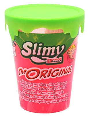 SLIMY Original Gobelet 80g Rose - Original Slimy Slime, Le Classique des pâtes à Modeler, naturellement sûr pour Les Enfants, pâte à Modeler élastique (Jouets à partir de 3 Ans)
