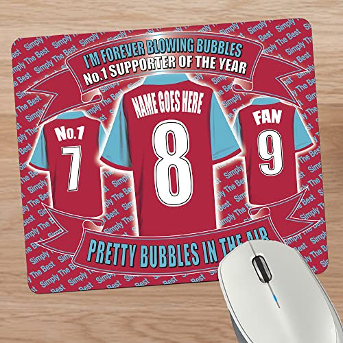 West H Utd Football Shirt Personalised Mouse Mat Gift