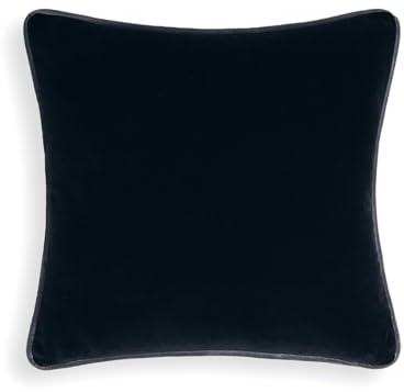 Bassetti Uni Kissenhülle zu Tischwäsche - Velour, aus 90% Baumwolle und 10% Polyester, in der Farbe Onice G1, Maße: 45x45 cm - 9324585