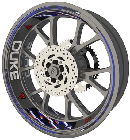 KTM 125 Duke Premium Qualität Felgenrandaufkleber für Motorrad KTM 125 Duke (Aufkleber für 2 Felgen) (blau)