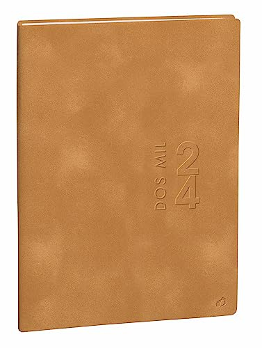 Quo Vadis 2851036Q Terminplaner, 13 Monate, Affaires Prestigio Dez 23, Dez 24 UK/ES/CT/PT Wochenansicht, A6, 10 x 15 cm, Gaia Karamell