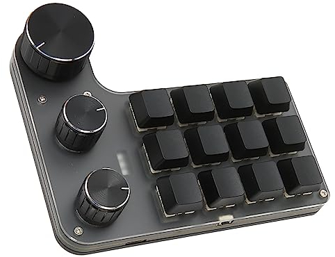 Bewinner Mechanische Makro Gaming Tastatur, 12 Tasten, 3 Knöpfe, Einhand USB PC Tastatur, Programmierbare Shortcut Tastatur für Game Office (Kabelgebundenes USB)